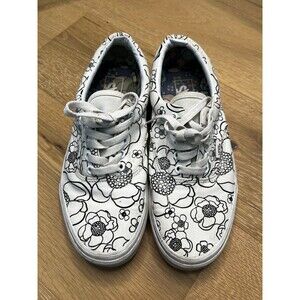 Vans Tattoo Floral Skateboard U Color Slip On Patchwork Women Size 10.5 Womens